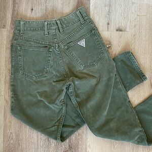 Guess Women's High Rise Jeans in Olive Green